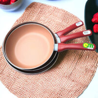 Chảo Elmich đỏ, mặt chống dính mịn, đáy từ , lớp chống dính nhập khẩu từ Đức