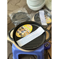Chảo gang BBQ chống dính tay bầu cao cấp Vạn Lợi dùng được bếp từ