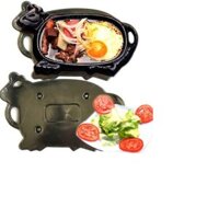 Chảo gang chống dính có đế nhựa làm bò bít tết Dragon