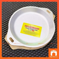 Chảo gang chống dính Vạn Lợi kèm đế gỗ, làm ốp la, beefsteak