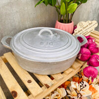 CHẢO GANG ĐÁY BẰNG CÓ NẮP - 30 CM NẮP GANG - CHẢO CHIÊN, RÁN , XÀO , KHO- ĐÃ MÀI BÓNG