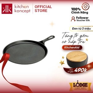 Chảo gang đáy phẳng lodge 26.67cm