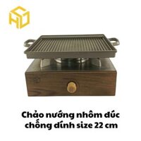 Chảo gang đúc vuông size 22 cm phong cách nướng Hàn Quốc, Nhật Bản