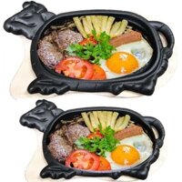 Chảo gang không dính làm bò né Vạn Lợi HÀNG CAO CẤP,chảo gang làm bò bít tết  chống dính