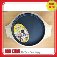 Chảo gang không dính tròn làm bò né , thịt nướng , bánh xèo , chảo gang tròn không dính Vạn Lợi 20 CM