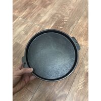 Chảo gang làm bánh mỳ chảo, trứng ốp la, nướng thịt chống dính size 22cm nông trơn.