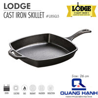 Chảo gang Lodge 26 cm hình vuông đáy bằng