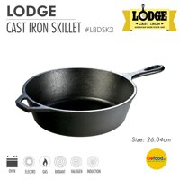 Chảo gang Lodge sâu lòng 26 cm nhập khẩu từ Mỹ có khả năng chống chính nhờ tôi dầu rất an toàn cho sức khỏe chảo nấu trên cả bếp từ và lò nướng