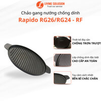 Chảo gang nướng chống dính Rapido size 24, 26 dùng bếp gas, hồng ngoại, từ, than