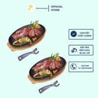 Chảo Gang Nướng, Dĩa Bò Né Huỳnh Anh, MTA-Mart (không gồm đế và kẹp), Hình Oval Gang Chống Dính, Lòng Sâu