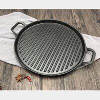 Chảo gang nướng thịt 30cm đáy vân sọc OEM YJP30