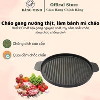 Chảo Gang Nướng Thịt, Chảo BBQ Chống Dính Cao Cấp Đường Kính 24cm Dùng Để Làm Bít Tết Có Các Đường Vân Song Song