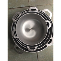 Chảo gang sâu đúc nguyên khối đã gia công sáng bóng chống dính tự nhiên nhiều kích cỡ