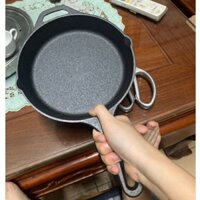 Chảo Gang Thô Đúc Thủ Công Kiểu Nhật Nguyên Khối Size 16/20/26/30cm Chống Dính Tự Nhiên Không Phủ Dùng Được Bếp Từ🇨🇳 -