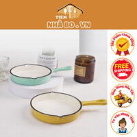 Chảo gang tráng men dùng chiên trứng, khuôn bánh Happiness 13,5cm