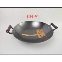 chảo gang truyền thống đúc nguyên khối chống dính công nghệ nhật size 40 dày 2.5mm cao 14cm chảo