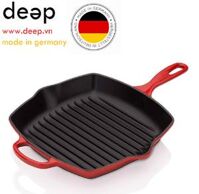 Chảo gang vuông LeCreuset Grillpfanne quadratisch 26cm Kirsche Deep1