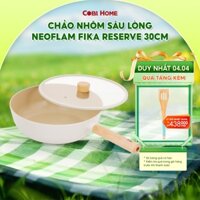 Chảo Hàn Quốc sâu lòng Neoflam FIKA Reserve 30cm - Có nắp kính, dùng được bếp từ - Trắng