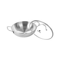 Chảo Inox 304 Cao Cấp 3 Lớp Đáy Liền Elmich Tri-Max EL-3798 Size 30cm kèm vung kính - Hàng chính hãng