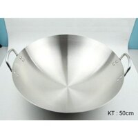 Chảo Inox 304 Size 50CM Chảo Công Nghiệp Chuyên Dùng Cho Các Nhà Hàng Khách Sạn Quán Ăn