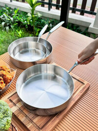 Chảo inox 316 liền khối 5-ply Premium Kaiyo 26cm thành cao KSP-3857