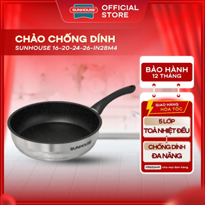 Chảo inox 5 đáy Sunhouse IN24M4 24cm