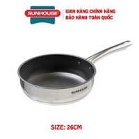 Chảo inox 5 đáy Sunhouse IN26M2, Đường kính 26 cm, Chất liệu inox sử dụng được trên tất cả các loại bếp - Hàng chính hãng