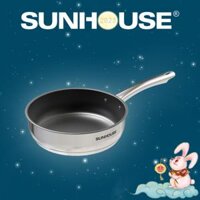 Chao Inox cao cấp 5 Đáy chống dính siêu bền Sunhouse IN20M2 - Dùng trên mọi loại bếp - Hàng chính hãng