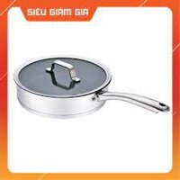 Chảo inox cao cấp 5 lớp KG01F128 size 28cm đáy từ có vung