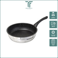 Chảo inox chảo cạn 5 đáy chống dính Sunhouse IN24M4 24cm chính hãng vân đá dùng được mọi loại bếp