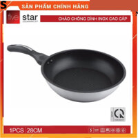 Chảo inox chống dính 3 đáy 28cm Fivestar,chảo đun bếp từ Tân Hợp Thành,chống dính tốt ,giá rẻ