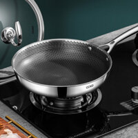 Chảo inox chống dính 3 lớp có nắp đậy CCKO CK9712 cao cấp