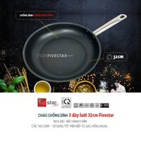 Chảo inox chống dính Fivestar-30-32cm-dùng bếp từ-Inox 430-3 đáy-Chảo rán,chiên,nướng cao cấp,giá rẻ,chính hãng-BH 5 năm