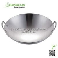 Chảo inox dùng bếp từ công nghiệp đáy võng 50cm