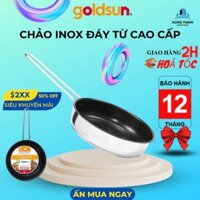 Chảo inox Goldsun GPA1401-20IH (20cm), Chảo rán chống dính bếp từ, Chảo đáy từ cao cấp sử dụng trên mọi loại bếp