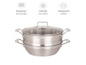 Chảo inox  kèm xửng hấp Scanpan Impact 71122810 - 28cm