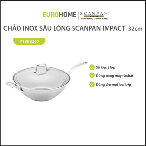 Chảo inox sâu lòng Scanpan Impact 32cm 71303200