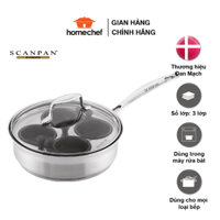 Chảo inox từ cao cấp Scanpan Impact 20cm 71200000, thiết kế 3 lớp, dùng bếp từ, an toàn trong máy rửa bát