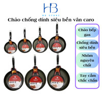 Chảo Không Dính Mặt Caro Cao Cấp bếp ga bếp hồng ngoại Happy Cook Nhiều Kích Cỡ 18cm 20cm 22cm 24cm 26cm 28cm 30cm 32cm