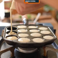 Chảo (Khuôn) làm Bánh Bạch Tuộc Takoyaki Pearl Metal Nhật Bản dùng cho Bếp Hồng Ngoại và Bếp Gas size 14 lỗ