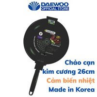 Chảo kim cương chống dính 26cm tay cầm cảm biến nhiệt thông minh, sản xuất tại Hàn Quốc Daelux DXF-D26HS Daewoo Official