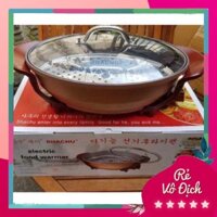 Chảo Lẩu Điện Đa Năng Shachu Hàn Quốc Có Xửng Hấp FREE SHIP