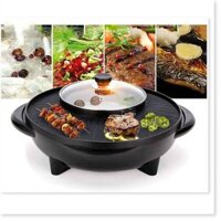 Chảo Lẩu Nướng ,Bếp Lẩu Nướng 2 Trong 1 Đa Năng Hình Tròn 36cm Ounika,, thiết kế đặc biệt chống dính-tiện dụng-an toàn