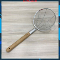 Chao lì vợt lưới inox cán gỗ size 26,28,30cm