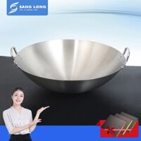 Chảo lõm inox 45cm (Không gỉ) dùng cho Bếp từ công nghiệp mặt lõm