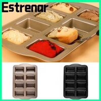 Chảo lười Mini ESTRENAR, Chảo bánh mì chuối nhỏ chống dính 8 khoang, Khuôn nướng bánh hình chữ nhật bằng thép Carbon có thể tái sử dụng Phụ kiện nhà bếp