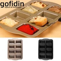 Chảo lười Mini GOFIDIN, Chảo bánh mì chuối nhỏ chống dính hình chữ nhật, Khuôn nướng bánh 8 khoang bằng thép Carbon có thể tái sử dụng Phụ kiện nhà bếp
