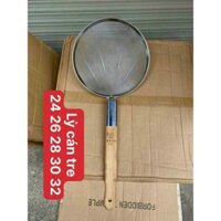 CHAO LỲ VỢT VỚT THỨC ĂN INOX Cán Tre Size 30cm