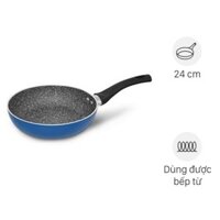 Chảo nhôm chống dính vân đá đáy từ 24 cm Elmich Colosseum Y1 EL-3719 Xanh dương