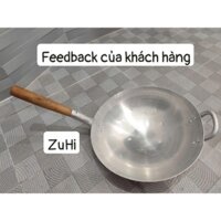 Chảo nhôm gò tay cầm cán gỗ,chuyên dùng cho các Chef chuyên nghiệp,chảo thép- ZuHi